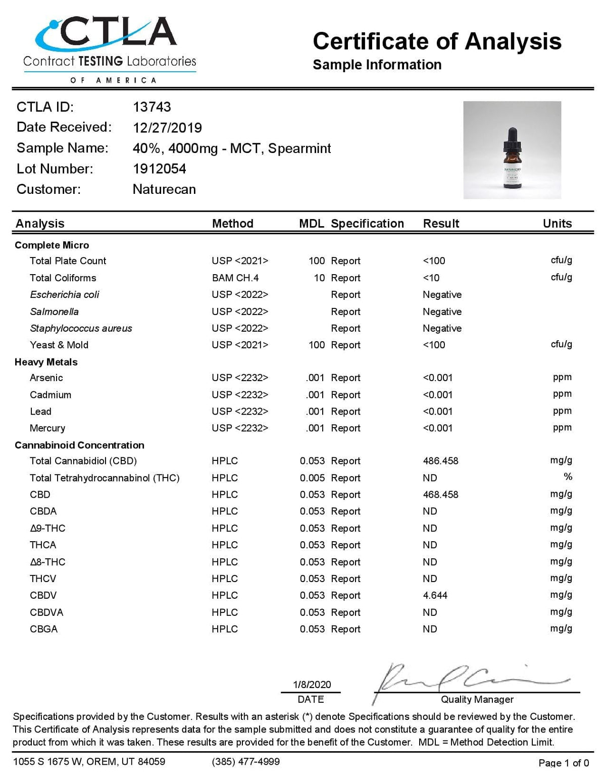 Naturecan 40% 12000mg CBD Broad Spectrum MCT Oil 30ml - Ichor Liquid