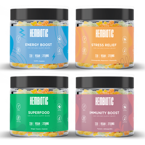 Hembiotic 2750mg Bulk CBD Gummy Bears - 550g - Ichor Liquid