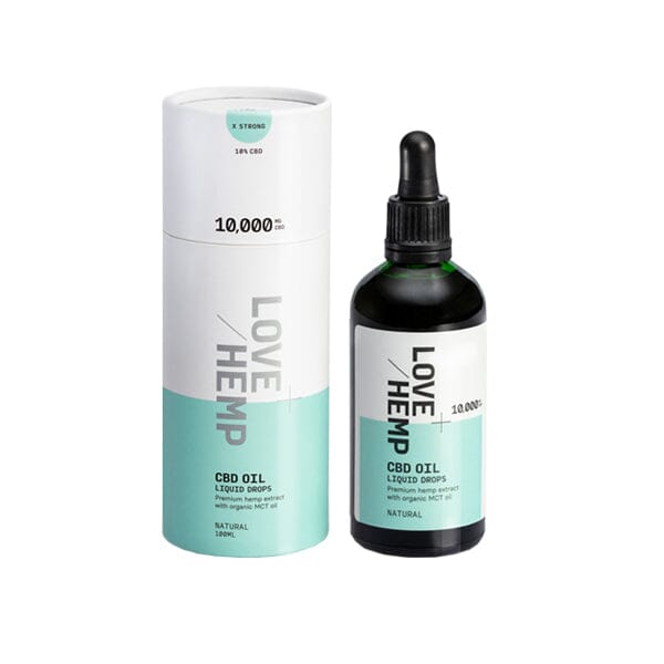 Love Hemp 10000mg Natural 10% CBD Oil Drops - 100ml - Ichor Liquid