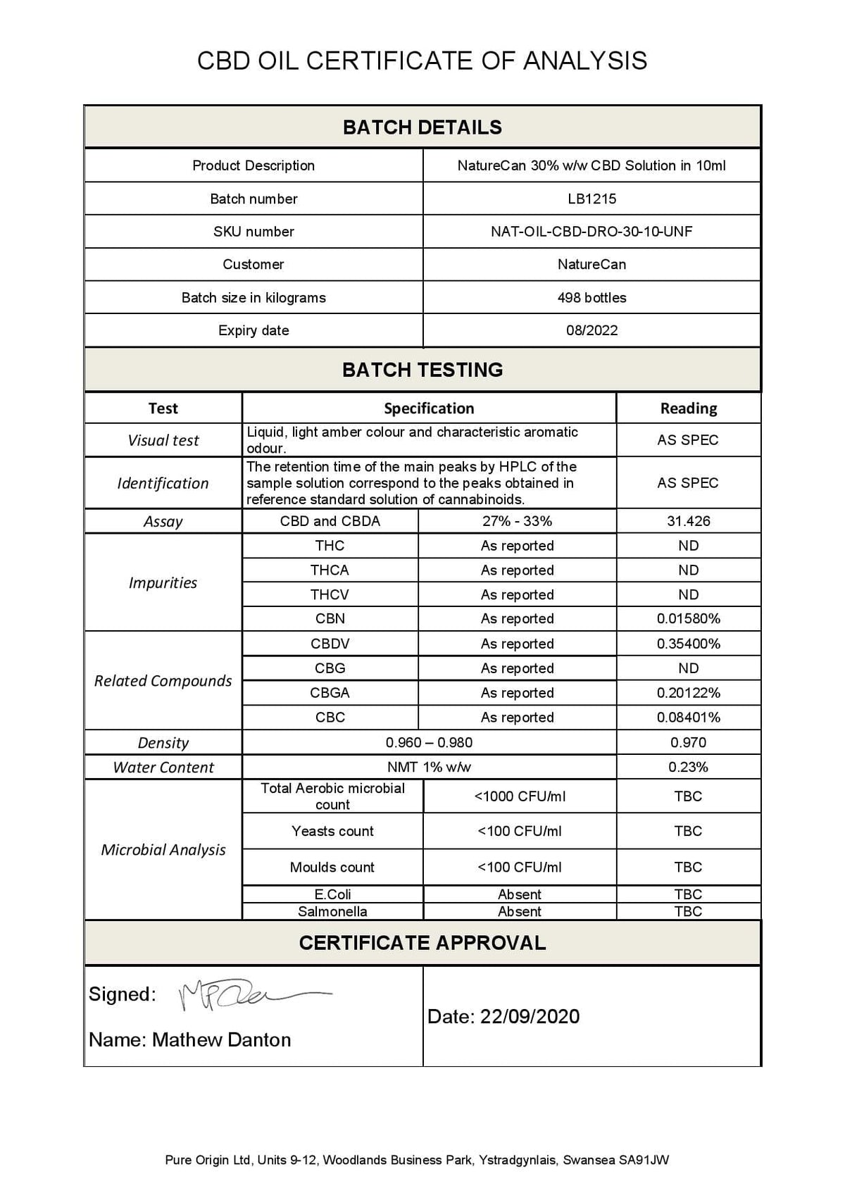 Naturecan 30% 9000mg CBD Broad Spectrum MCT Oil 30ml - Ichor Liquid